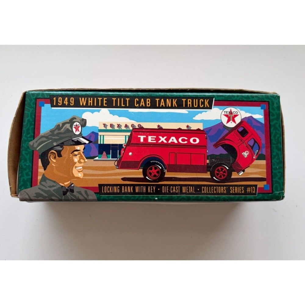 1949 Texaco White Tilt Cab Tank Truck - Locking Bank - #13 NEW Ertl Collectibles